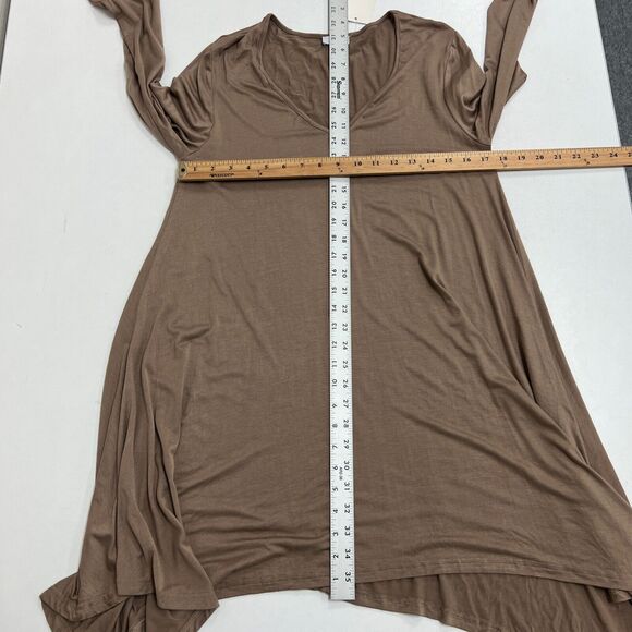Tobi Fairytale Hem Dress Womens M Medium Stone V Neck Long Sleeve Pullover Solid - Picture 7 of 11